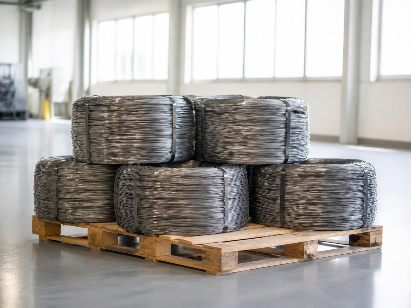 Compressed bale of high-tensile scrap steel bead wire